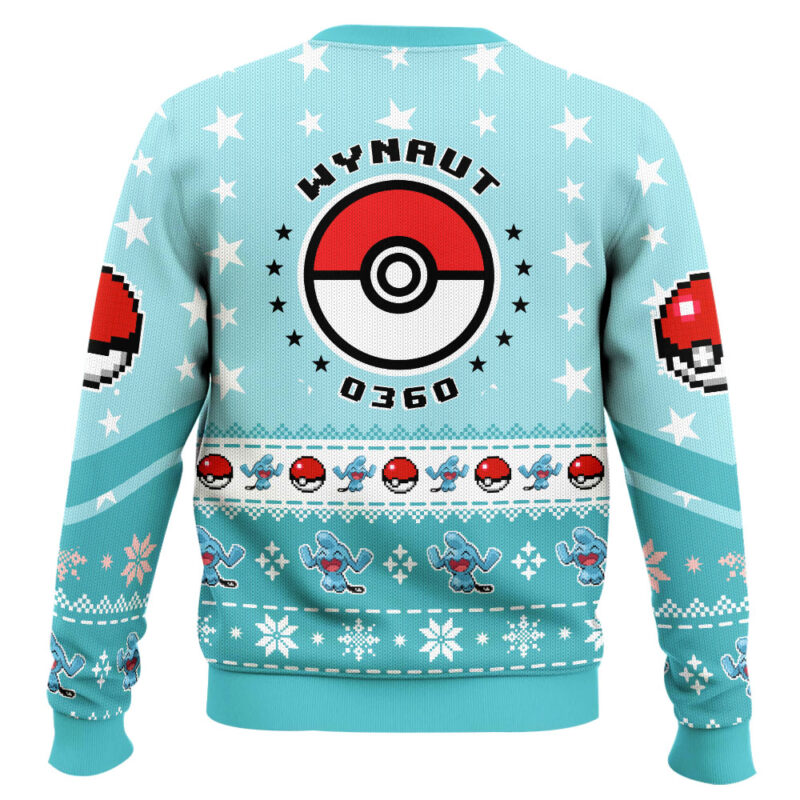 Hooktab Pokemon Gen 3 Wynaut Ugly Christmas Sweater Hooktab Pokemon Gen 3 Wynaut Ugly Christmas Sweater