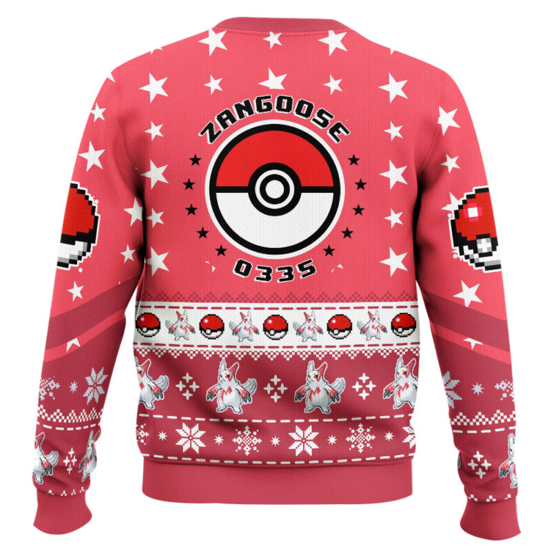 Hooktab Pokemon Gen 3 Zangoose Ugly Christmas Sweater Hooktab Pokemon Gen 3 Zangoose Ugly Christmas Sweater