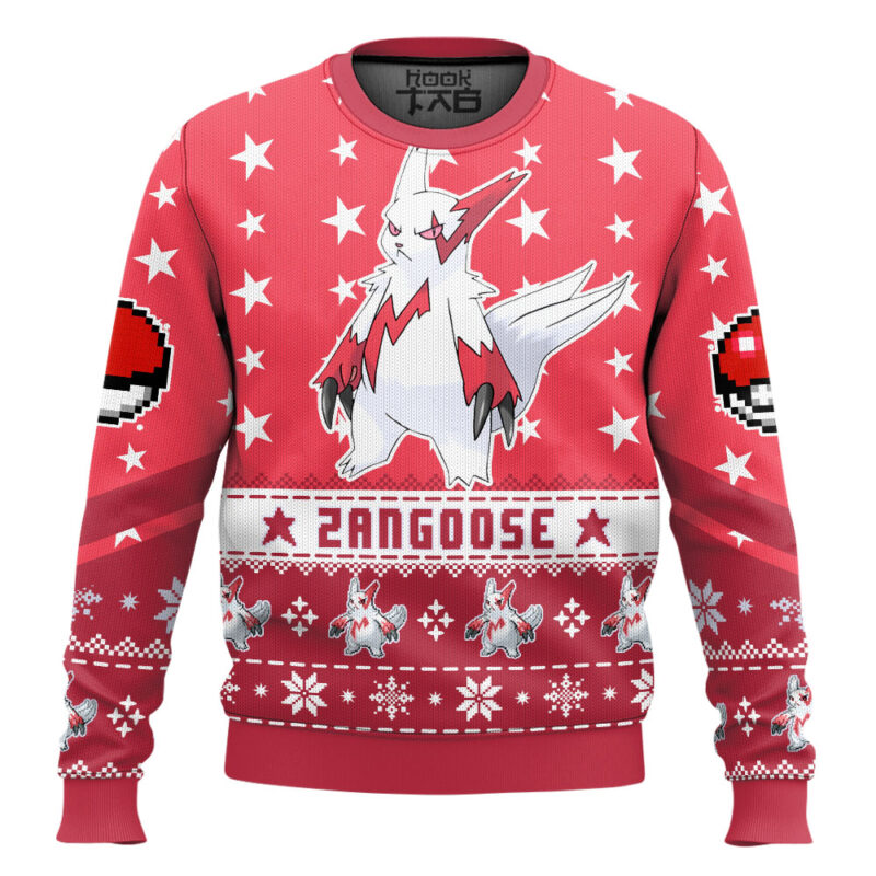 Hooktab Pokemon Gen 3 Zangoose Ugly Christmas Sweater
