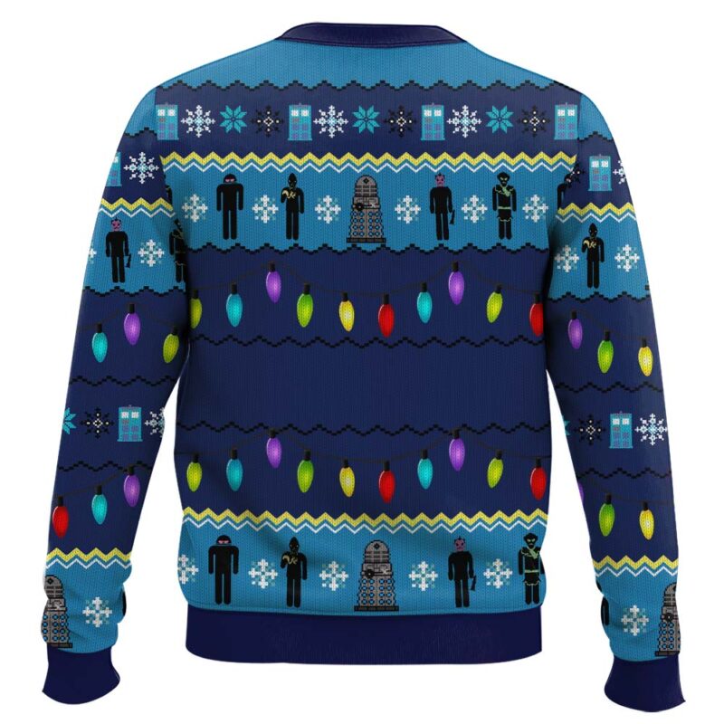 Hooktab Police Box Doctor Who Ugly Christmas Sweater Hooktab Police Box Doctor Who Ugly Christmas Sweater