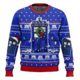 Hooktab Police Box Tardis Doctor Who Ugly Christmas Sweater