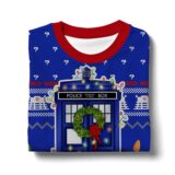 Hooktab Police Box Tardis Doctor Who Ugly Christmas Sweater