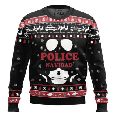 Hooktab Police Navidad Ugly Christmas Sweater