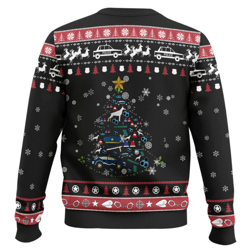 Hooktab Police Navidad Ugly Christmas Sweater Hooktab Police Navidad Ugly Christmas Sweater