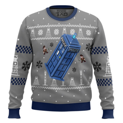 Hooktab Police Tardis Doctor Who Ugly Christmas Sweater