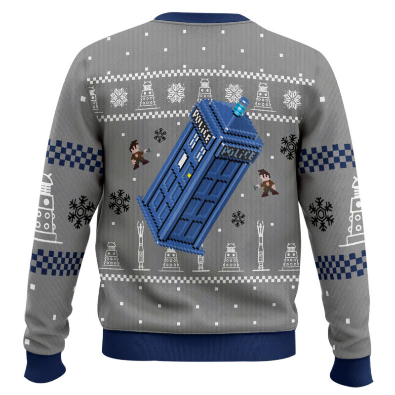 Hooktab Police Tardis Doctor Who Ugly Christmas Sweater Hooktab Police Tardis Doctor Who Ugly Christmas Sweater