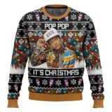 Hooktab Pop Pop It's Christmas Bruno Mars Ugly Christmas Sweater