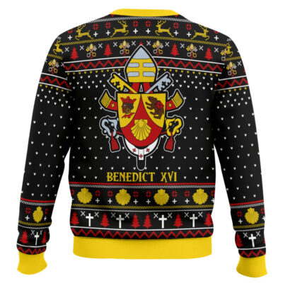 Hooktab Pope Benedict XVI Coat Of Arms Ugly Christmas Sweater