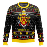 Hooktab Pope Benedict XVI Coat Of Arms Ugly Christmas Sweater