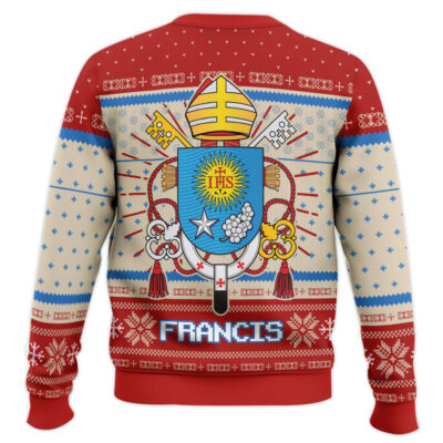 Hooktab Pope Francis Coat Of Arms Ugly Christmas Sweater
