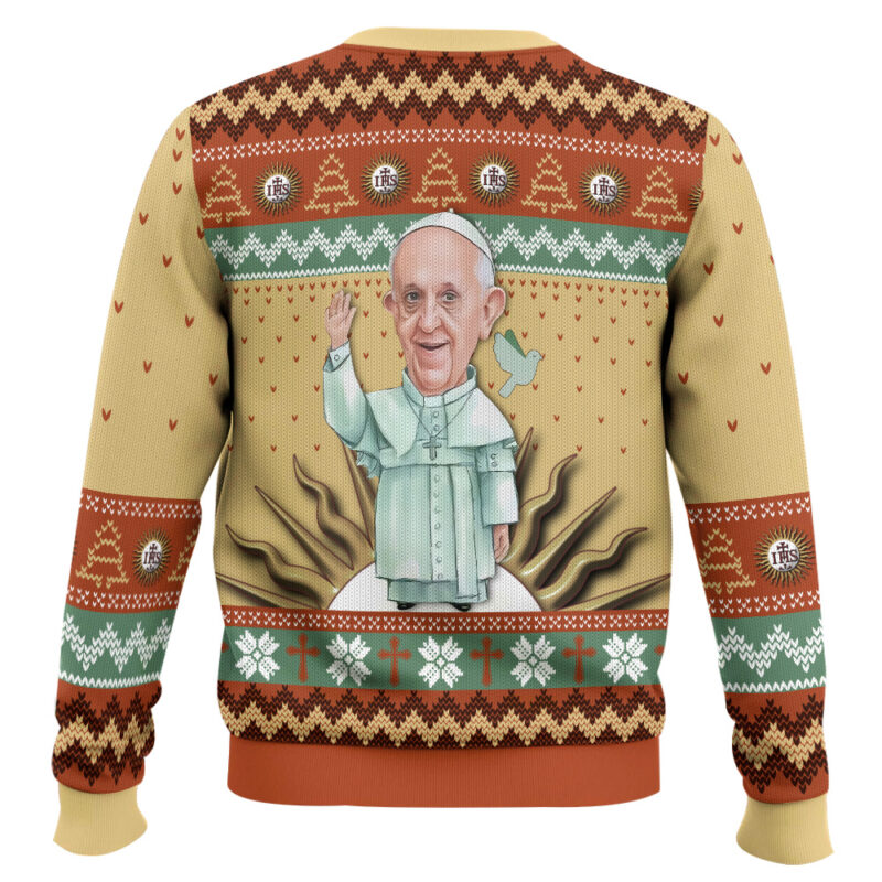 Hooktab Pope Francis Ugly Christmas Sweater Hooktab Pope Francis Ugly Christmas Sweater