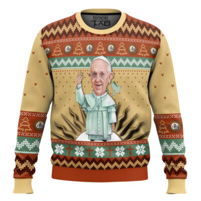 Hooktab Pope Francis Ugly Christmas Sweater