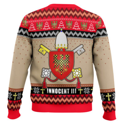 Hooktab Pope Innocent III Coat Of Arms Ugly Christmas Sweater