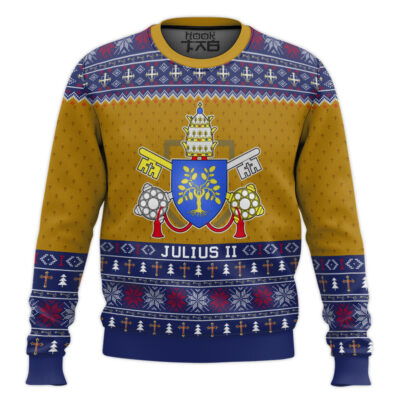 Hooktab Pope Julius II Coat Of Arms Ugly Christmas Sweater