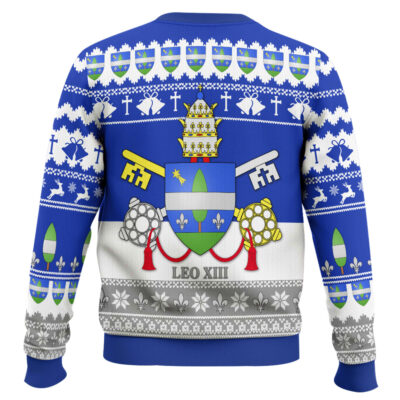 Hooktab Pope Leo XIII Coat Of Arms Ugly Christmas Sweater