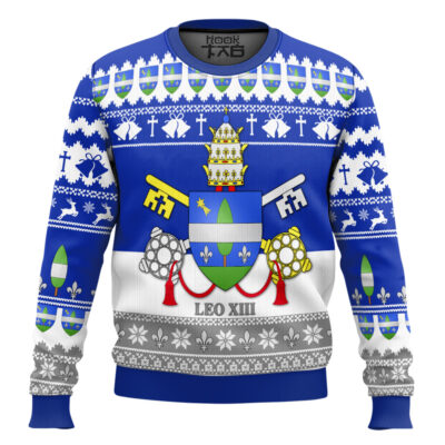 Hooktab Pope Leo XIII Coat Of Arms Ugly Christmas Sweater