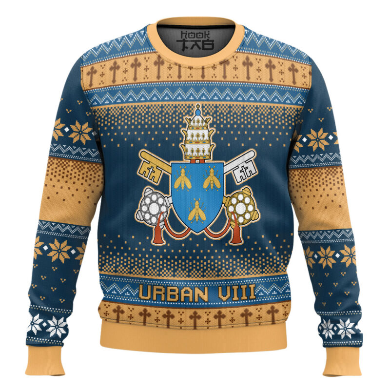Hooktab Pope Urban VIII - Maffeo Barberini Ugly Christmas Sweater Hooktab Pope Urban VIII - Maffeo Barberini Ugly Christmas Sweater