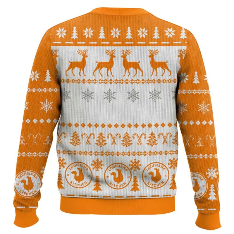 Hooktab Popeyes Louisiana Kitchen Ugly Christmas Sweater Hooktab Popeyes Louisiana Kitchen Ugly Christmas Sweater