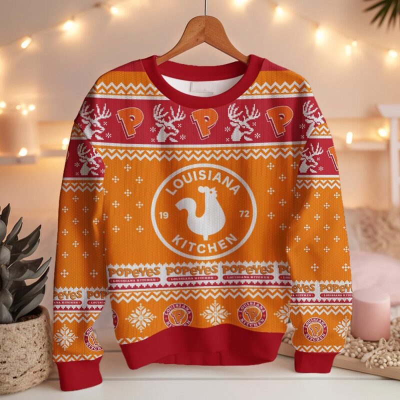 Hooktab Popeyes Ugly Christmas Sweater Hooktab Popeyes Ugly Christmas Sweater