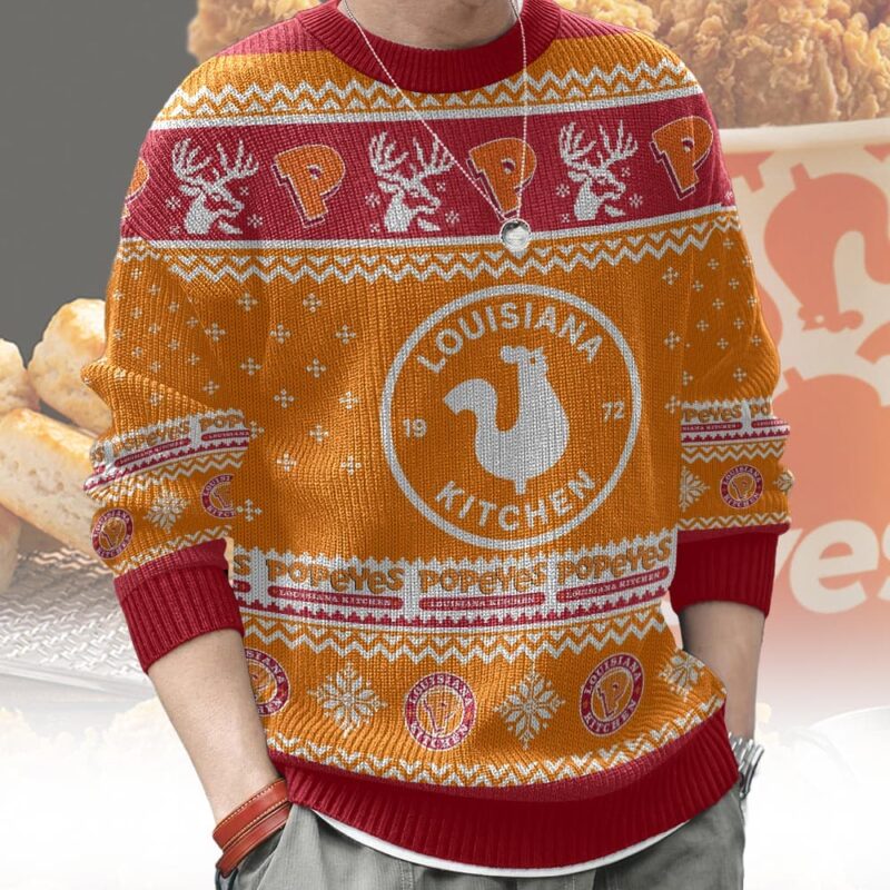 Hooktab Popeyes Ugly Christmas Sweater Hooktab Popeyes Ugly Christmas Sweater