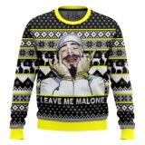 Hooktab Post Malone Leave Me Malone Ugly Christmas Sweater