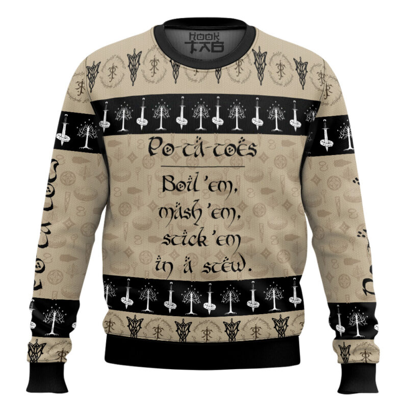 Hooktab Potatoes Rune The Lord Of The Ring Ugly Christmas Sweater