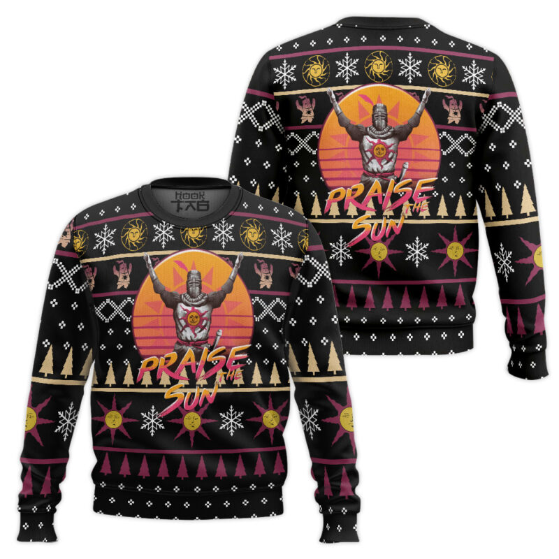 Hooktab Praise The Sun Dark Souls Ugly Christmas Sweater Hooktab Praise The Sun Dark Souls Ugly Christmas Sweater