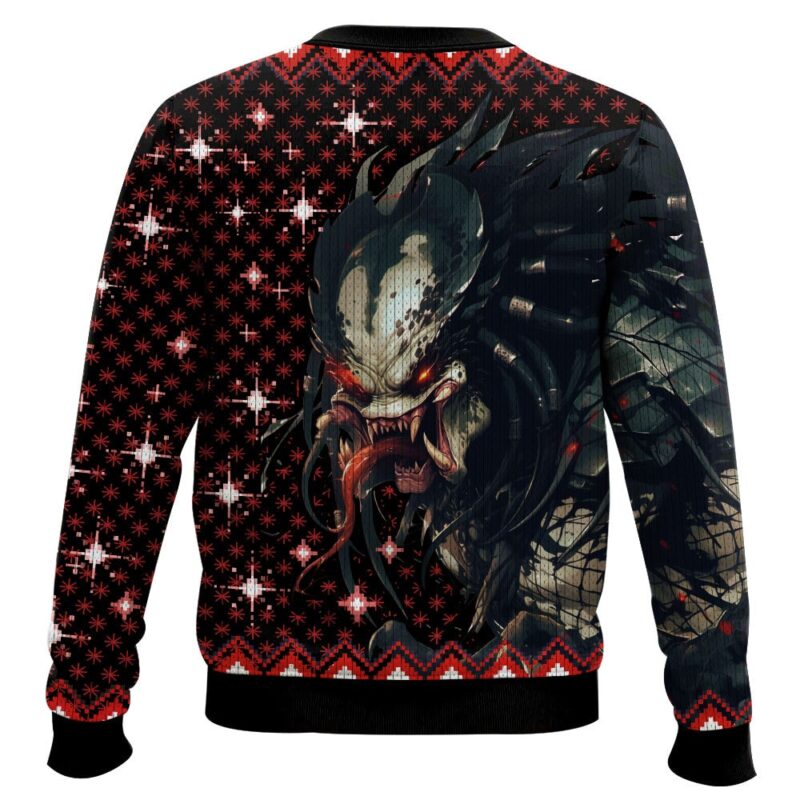Hooktab Predator Alien Ugly Christmas Sweater Hooktab Predator Alien Ugly Christmas Sweater