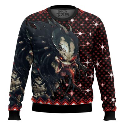 Hooktab Predator Alien Ugly Christmas Sweater