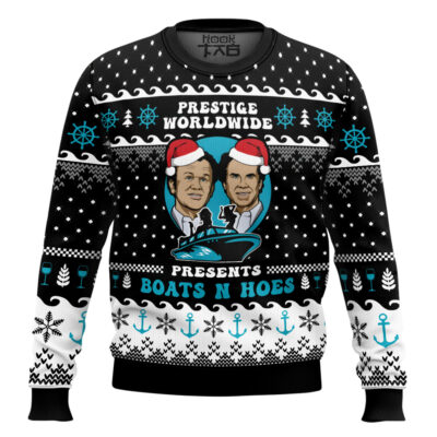 Hooktab Prestige Worldwide Boats N Hoes Step Brothers Ugly Christmas Sweater