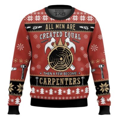 Hooktab Proud To Be A Carpenter - Custom Name Ugly Christmas Sweater