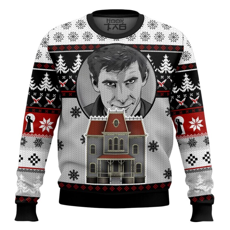 Hooktab Psycho 1960 Horror Movie Ugly Christmas Sweater