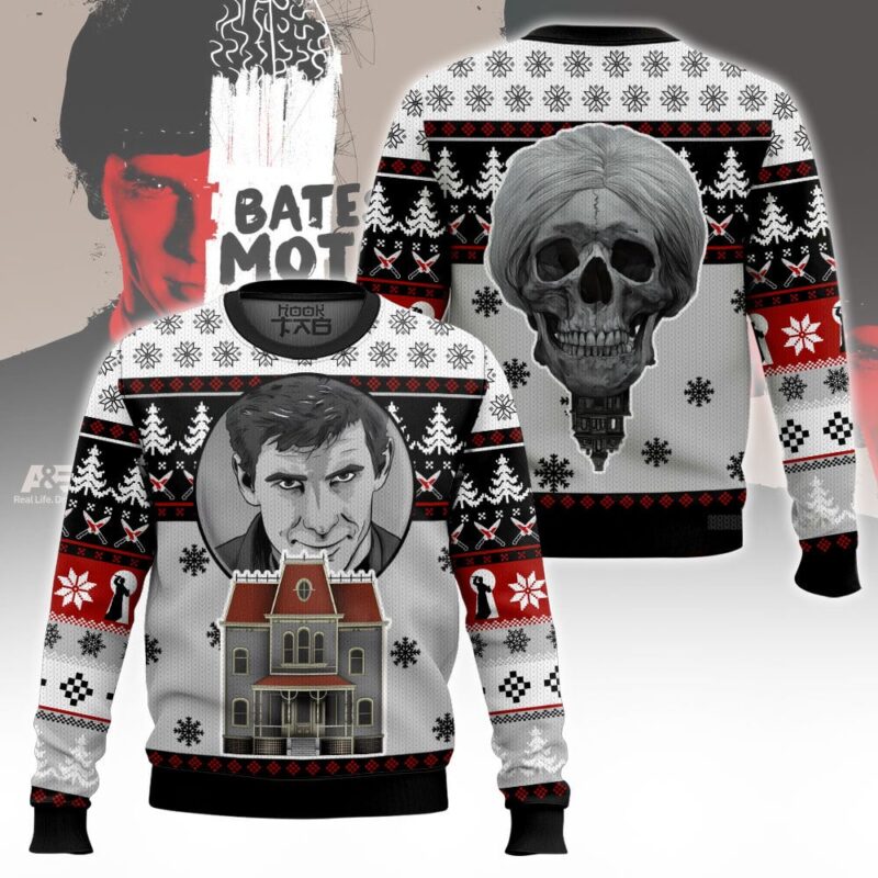 Hooktab Psycho 1960 Horror Movie Ugly Christmas Sweater Hooktab Psycho 1960 Horror Movie Ugly Christmas Sweater