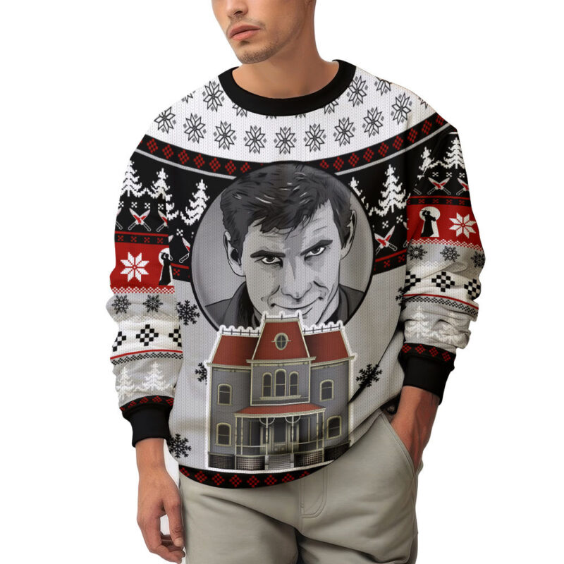 Hooktab Psycho 1960 Horror Movie Ugly Christmas Sweater Hooktab Psycho 1960 Horror Movie Ugly Christmas Sweater