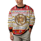 Hooktab Pucker Up Facehugger Alien Ugly Christmas Sweater