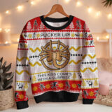 Hooktab Pucker Up Facehugger Alien Ugly Christmas Sweater