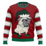Hooktab Pug Elf Ugly Christmas Sweater