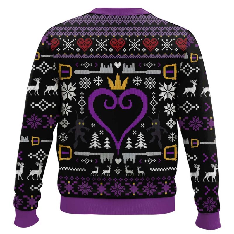 Hooktab Purple Hearts Kingdom Hearts Ugly Christmas Sweater Hooktab Purple Hearts Kingdom Hearts Ugly Christmas Sweater