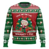 Hooktab "Put Me On The Naughty List" Stewie Family Guy Ugly Christmas Sweater