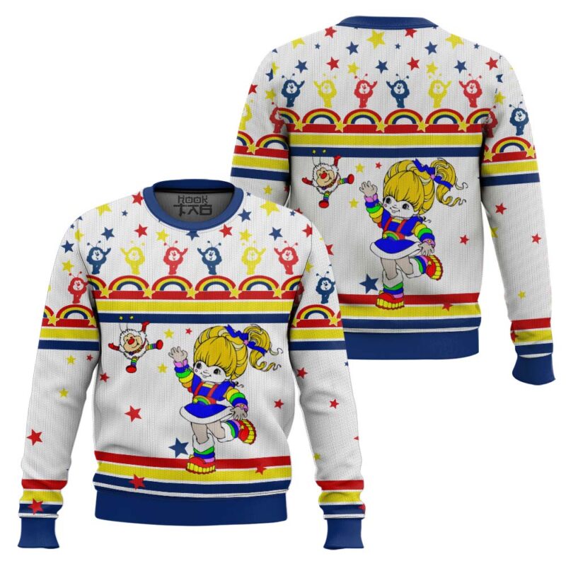 Hooktab Rainbow Brite Ugly Christmas Sweater Hooktab Rainbow Brite Ugly Christmas Sweater