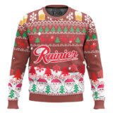 Hooktab Rainier Beer Santa Claus Ugly Christmas Sweater