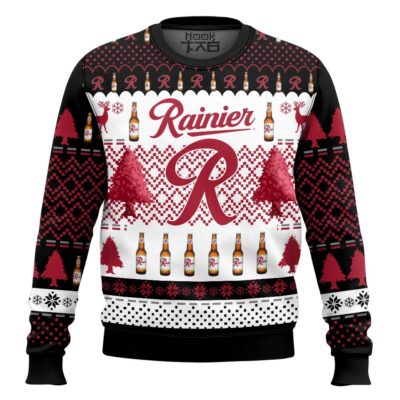 Hooktab Rainier Beer Ugly Christmas Sweater