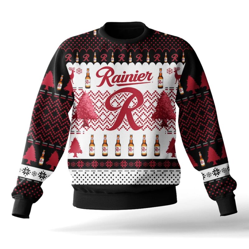 Hooktab Rainier Beer Ugly Christmas Sweater Hooktab Rainier Beer Ugly Christmas Sweater