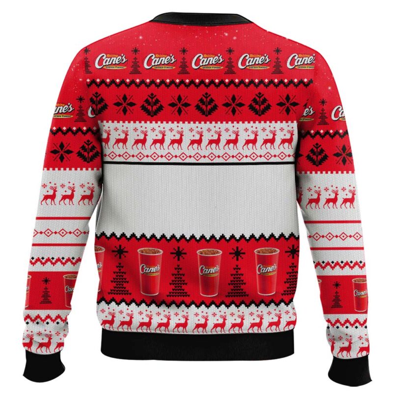 Hooktab Raising Cane's Chicken Fingers Ugly Christmas Sweater Hooktab Raising Cane's Chicken Fingers Ugly Christmas Sweater