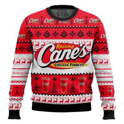 Hooktab Raising Cane's Chicken Fingers Ugly Christmas Sweater