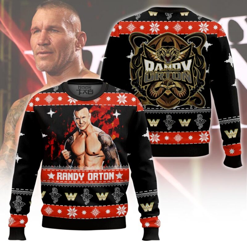 Hooktab Randy Orton WWE Ugly Christmas Sweater Hooktab Randy Orton WWE Ugly Christmas Sweater
