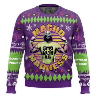 Hooktab Randy Savage Macho Madness WWE Ugly Christmas Sweater