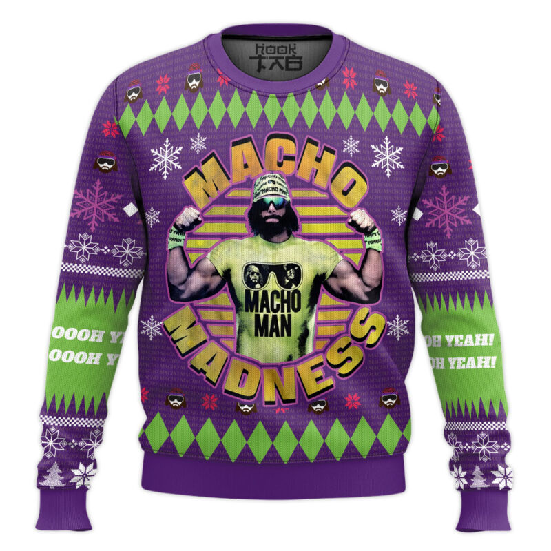 Hooktab Randy Savage Macho Madness WWE Ugly Christmas Sweater