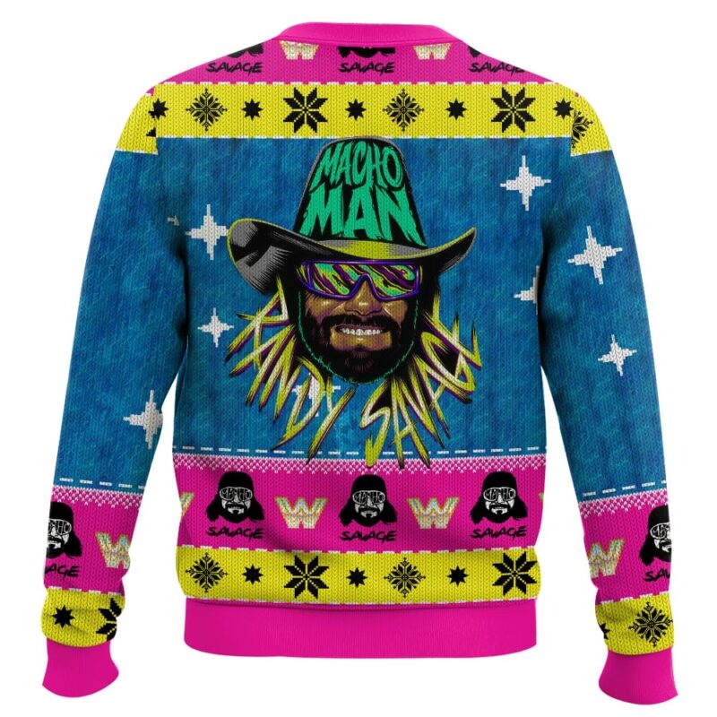 Hooktab Randy Savage WWE Ugly Christmas Sweater Hooktab Randy Savage WWE Ugly Christmas Sweater