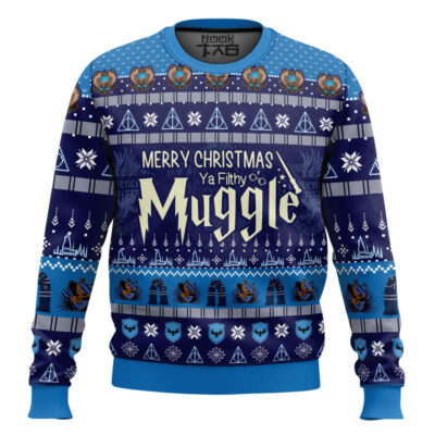Hooktab Ravenclaw Merry Christmas Ya Filthy Muggle Sweater